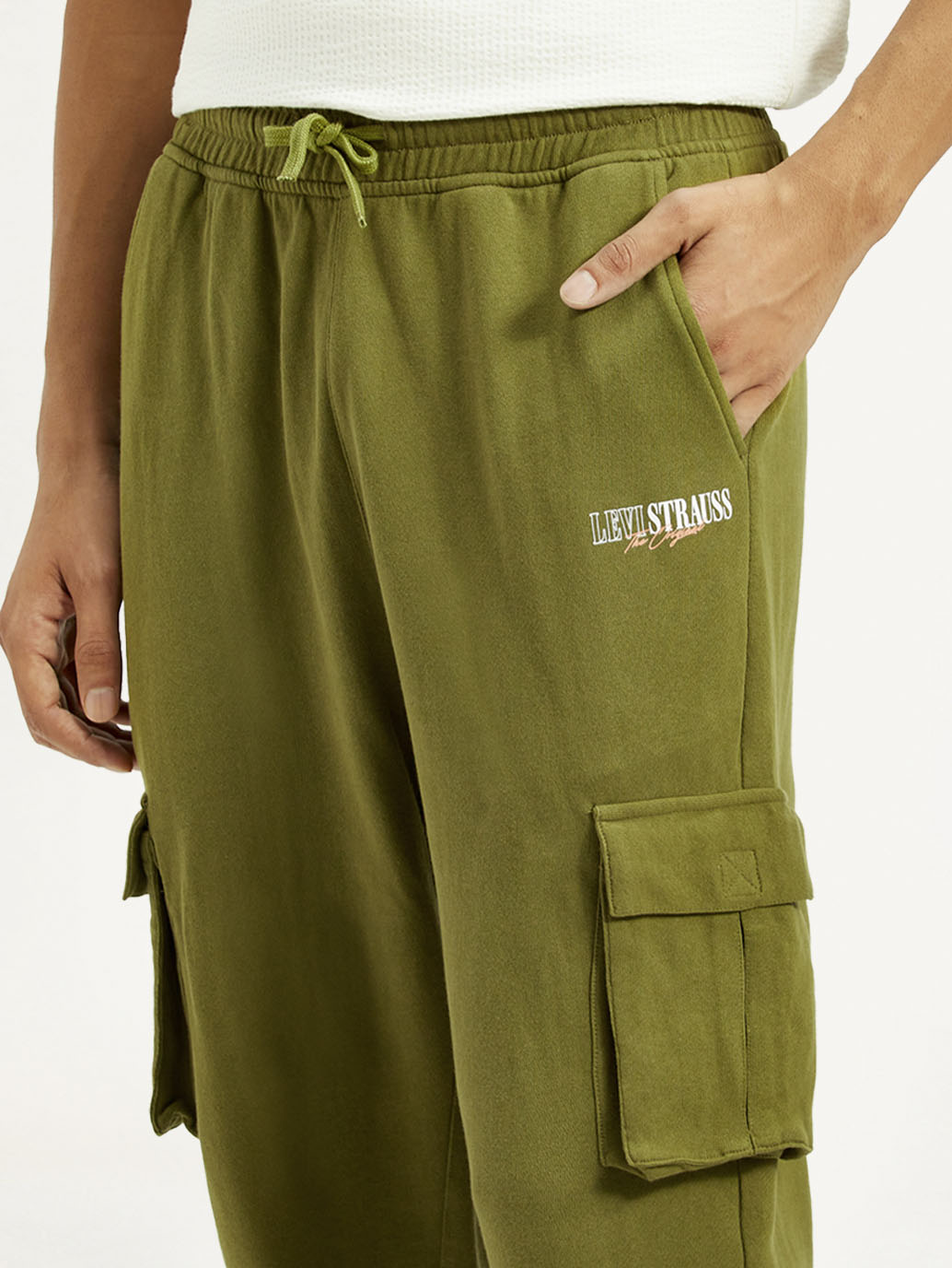 Men's Olive Green Relaxed Fit Cargo Trousers