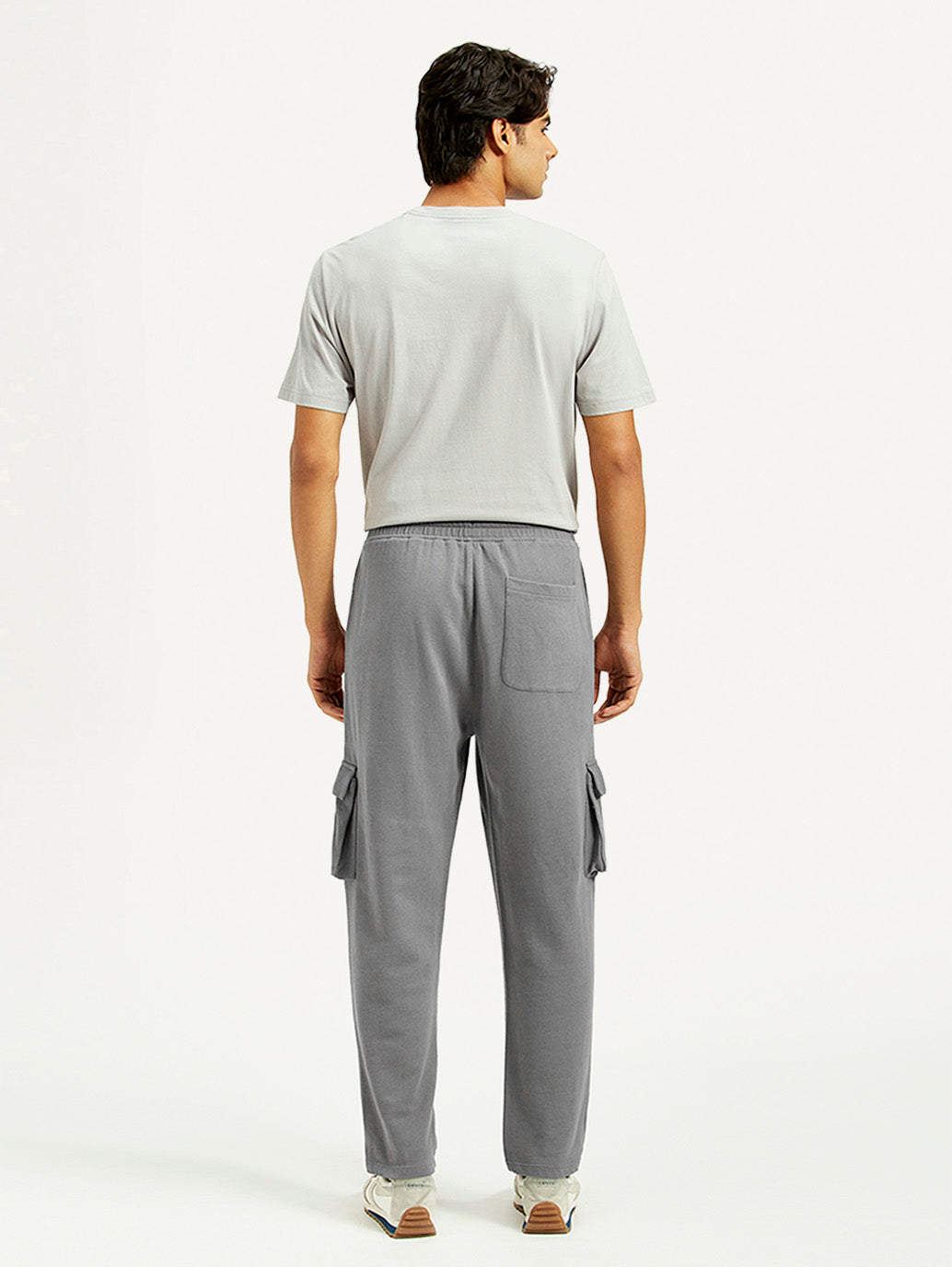 Men's Grey Relaxed Fit Cargo Trousers