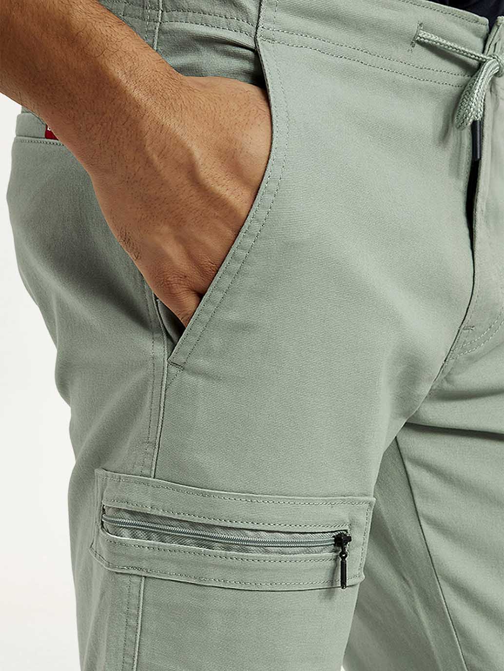 Men's 511 Green Slim Fit Mid Rise Cargo Trousers