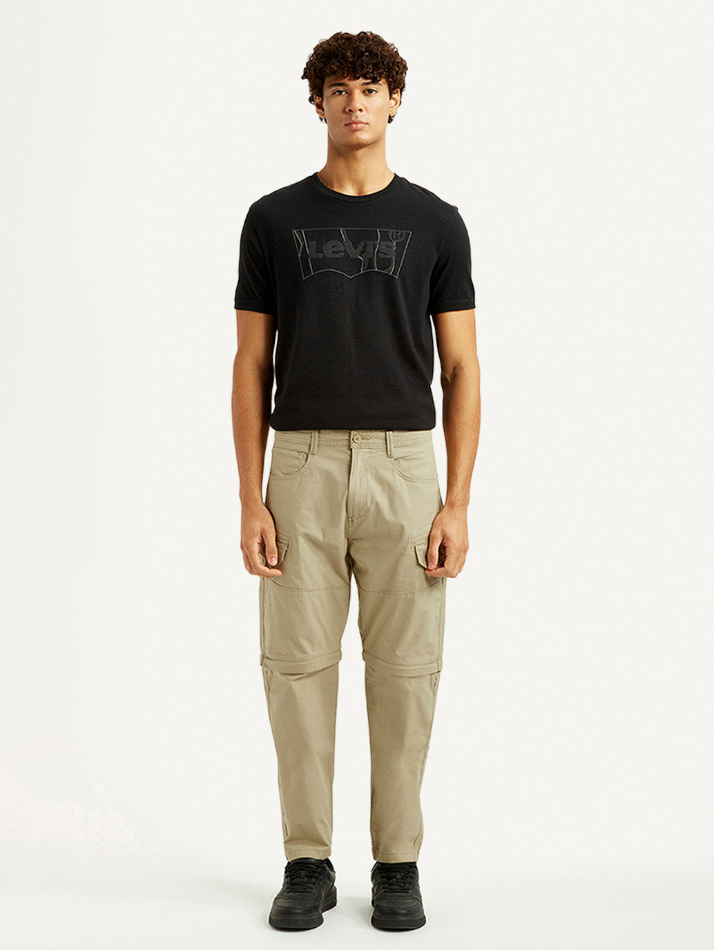 Men's Beige Slim Fit Cargos