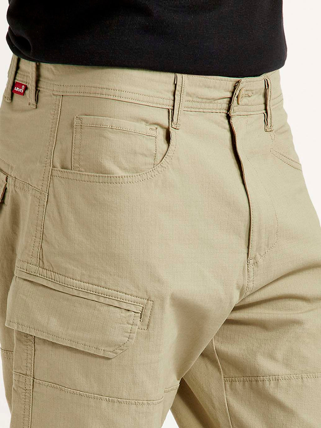 Men's Beige Slim Fit Cargos