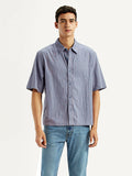 Men's Checkered Blue Boxy Shirt