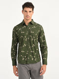 Men's Floral Green Slim Fit Shirt