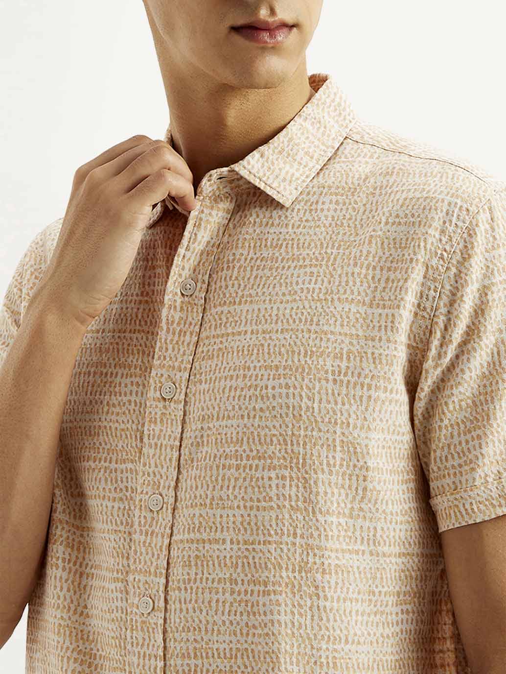 Men's Self Design Slim Fit Shirt