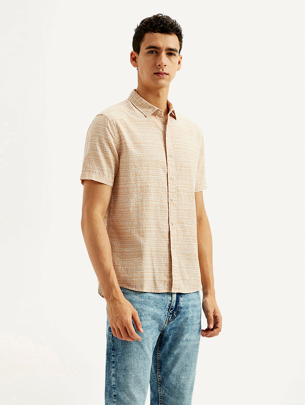 Men's Self Design Slim Fit Shirt