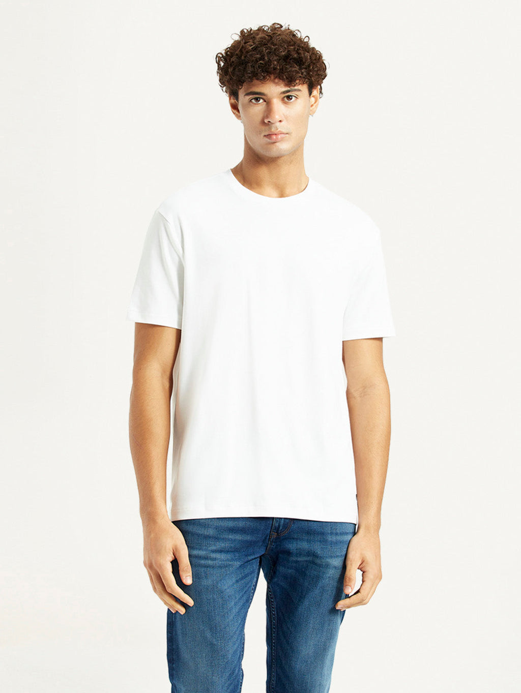 Men's Redloop Solid White Relaxed Fit T-shirt