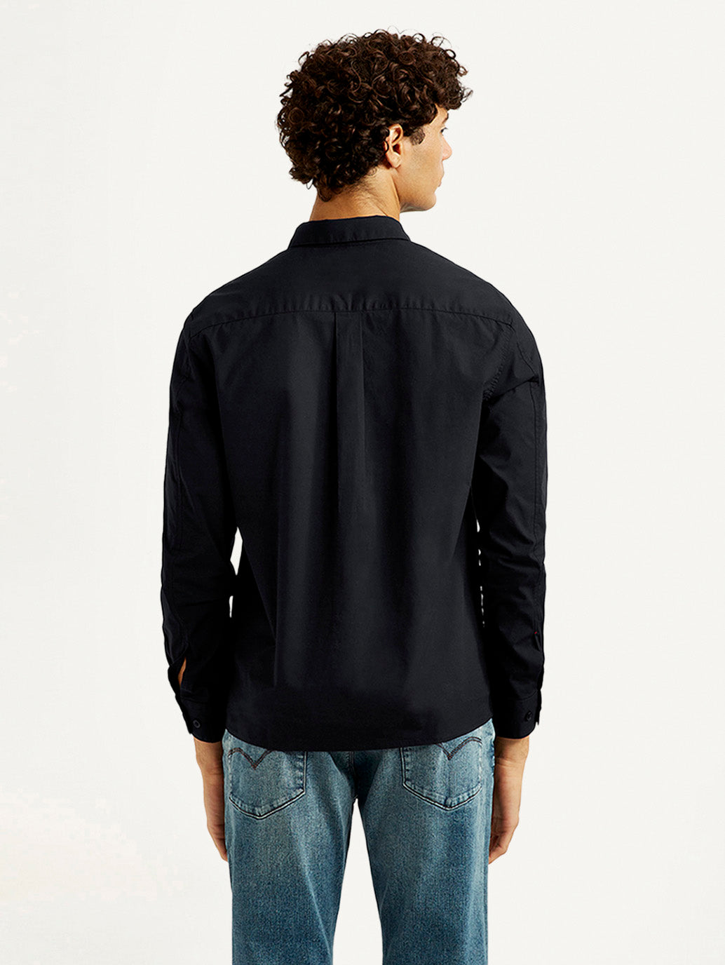 Men's Redloop Solid Black Slim Fit Shirt