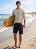 Men's Black Regular Fit Printed Retro Wear Shorts