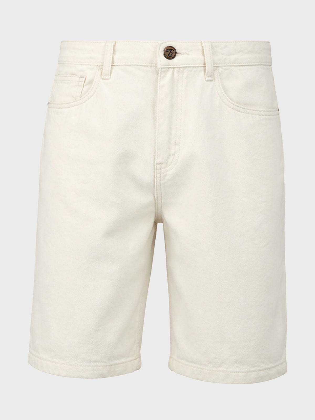 Men's White Regular Fit Solid Casual Shorts