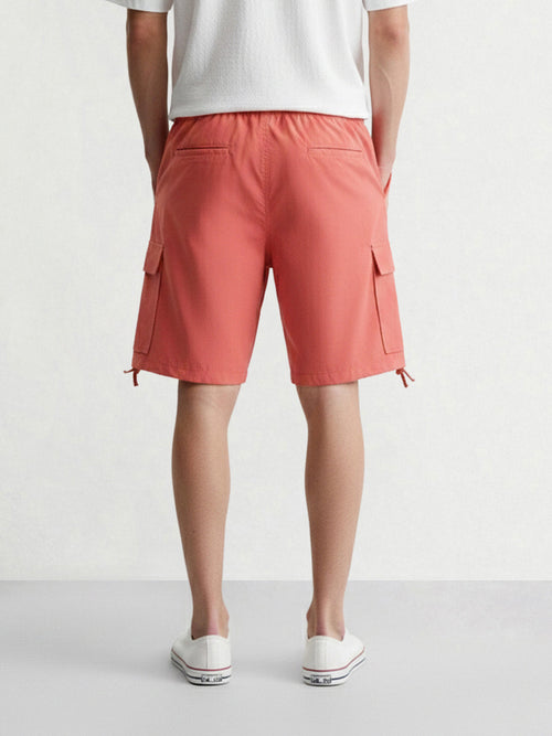 Men's Maroon Relaxed Fit Utility Shorts