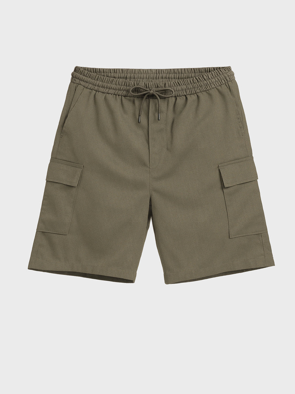 Men's Green Relaxed Fit Solid Resort Wear Shorts