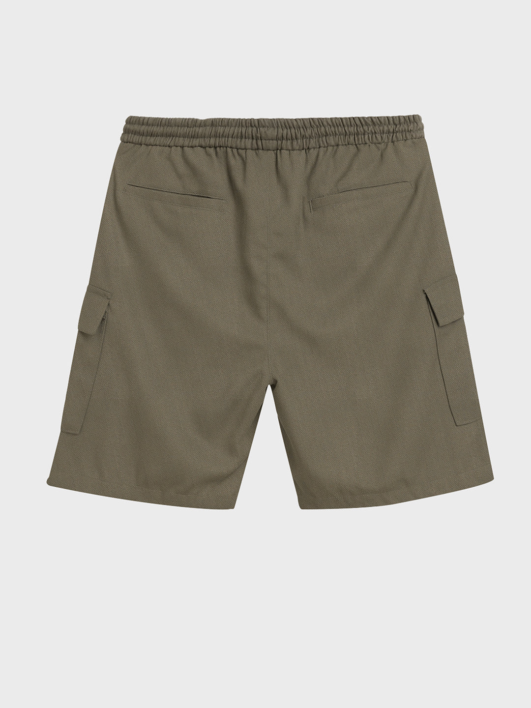 Men's Green Relaxed Fit Solid Resort Wear Shorts