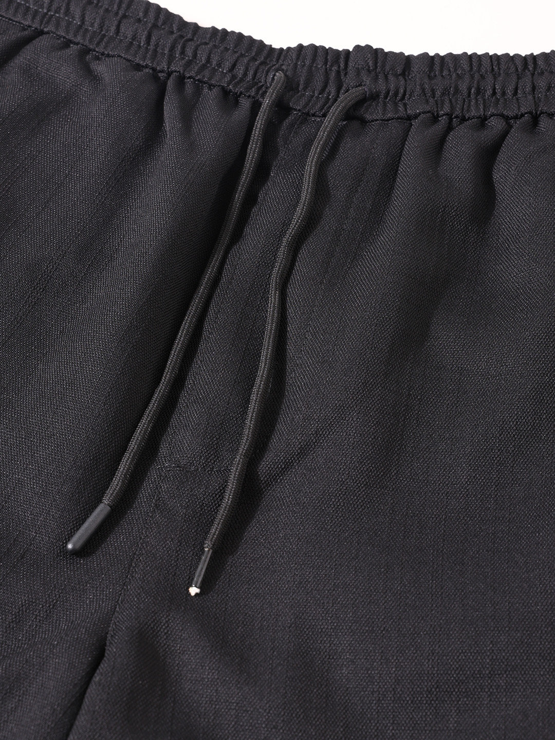 Men's Black Relaxed Fit Solid Resort Wear Shorts