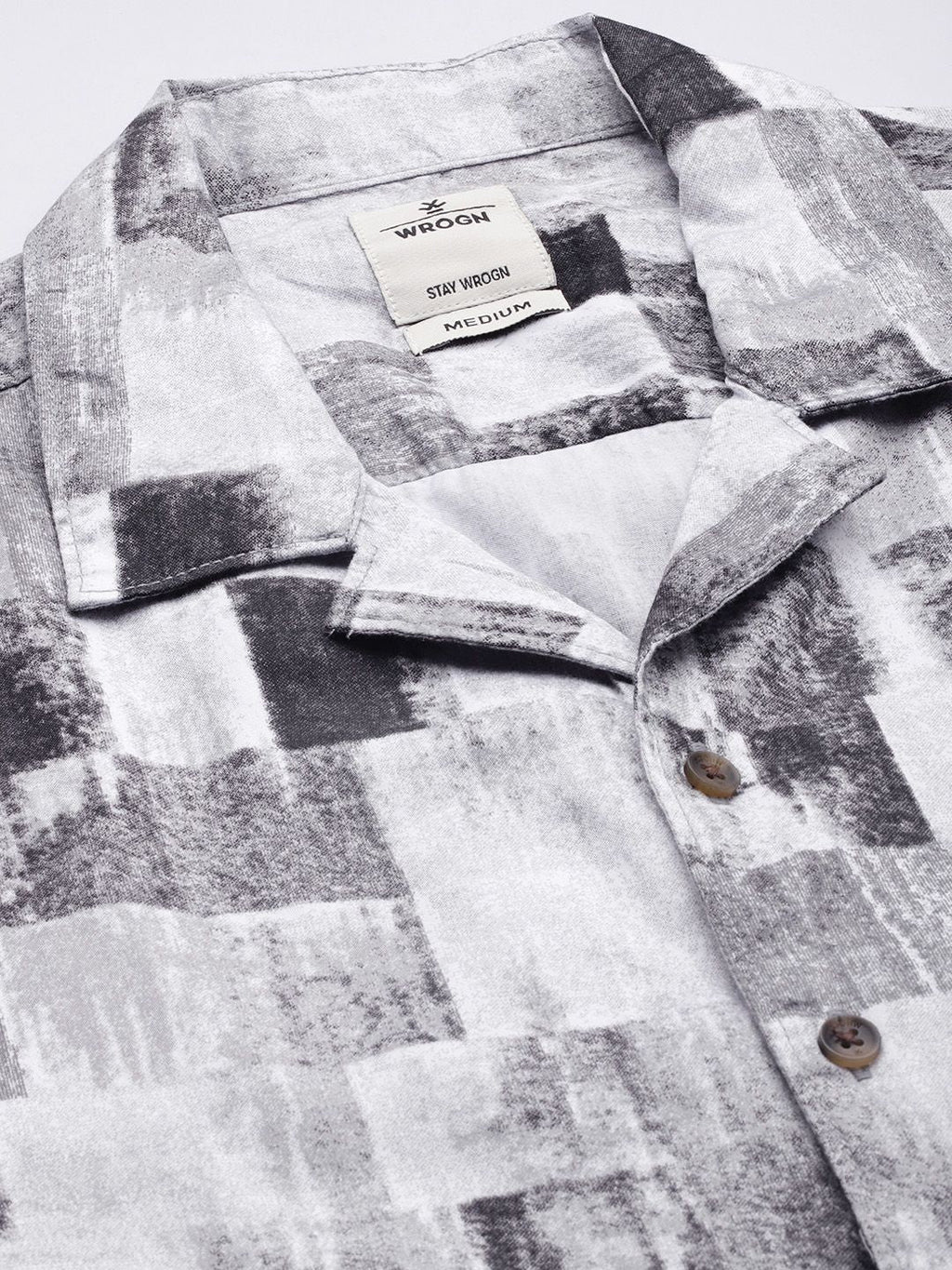 Abstract Plain Grey AOP Shirt