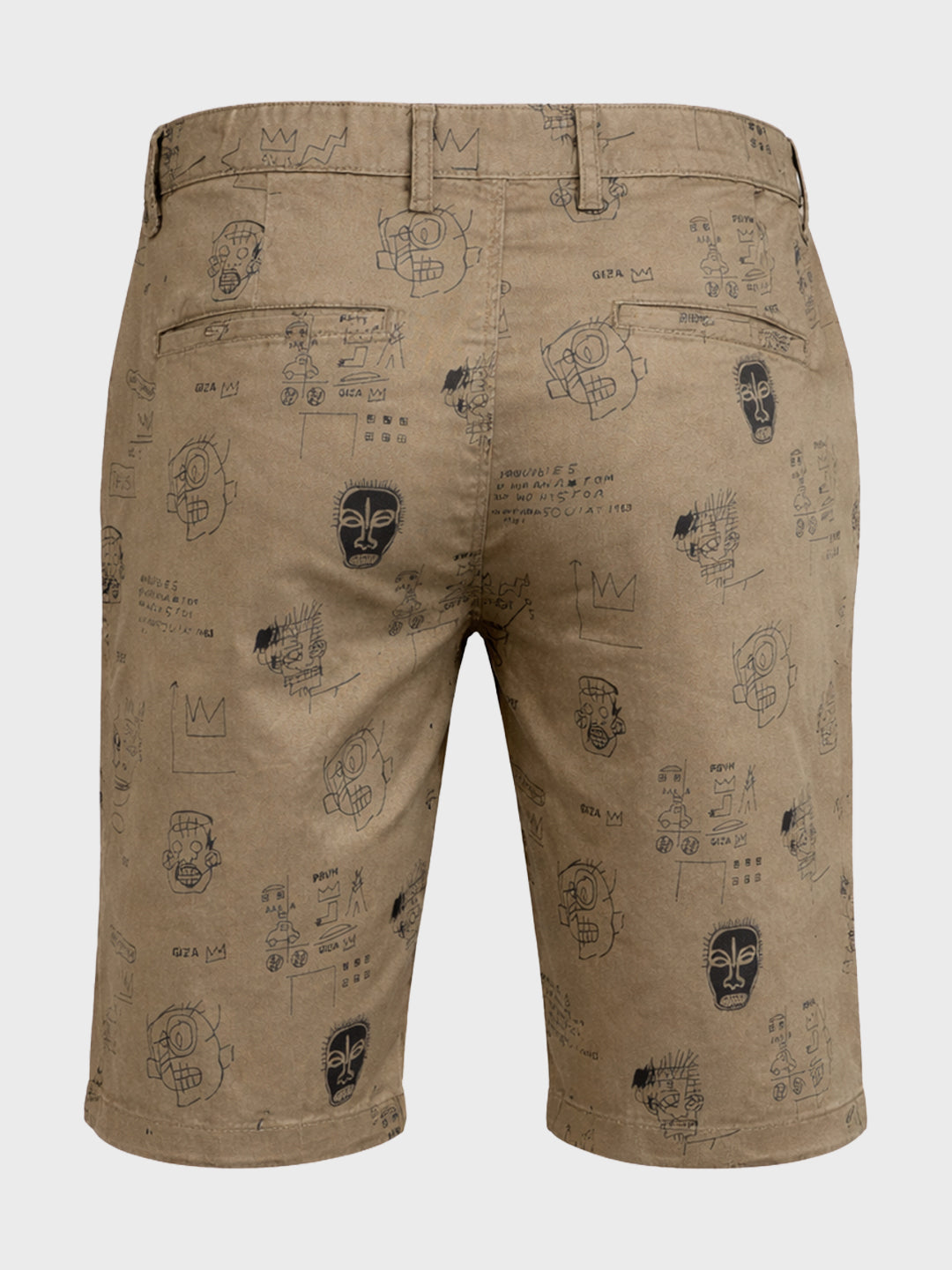 Men's Brown Slim Fit Printed Casual Shorts