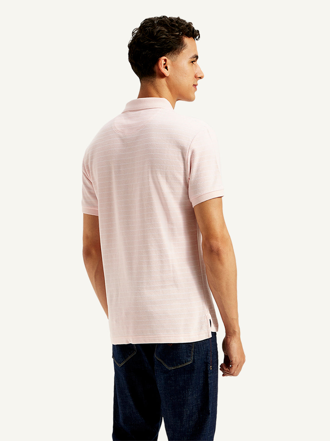 Men's Pin Stripes Slim Fit Polo T-Shirt
