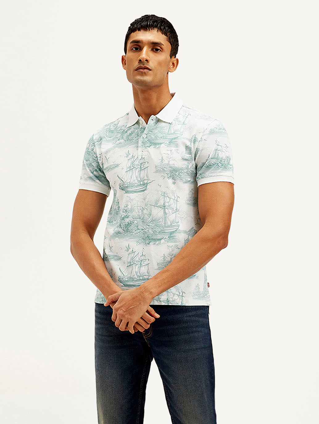 Men's Conversational Slim Fit Polo T-shirt