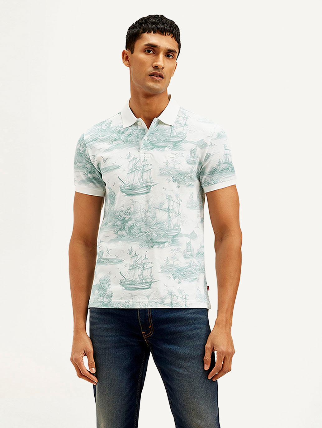 Men's Conversational Slim Fit Polo T-shirt