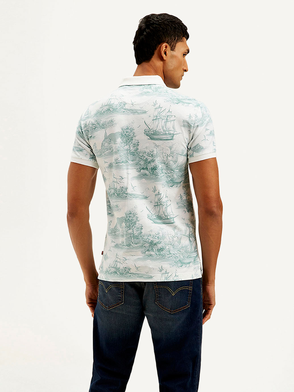 Men's Conversational Slim Fit Polo T-shirt