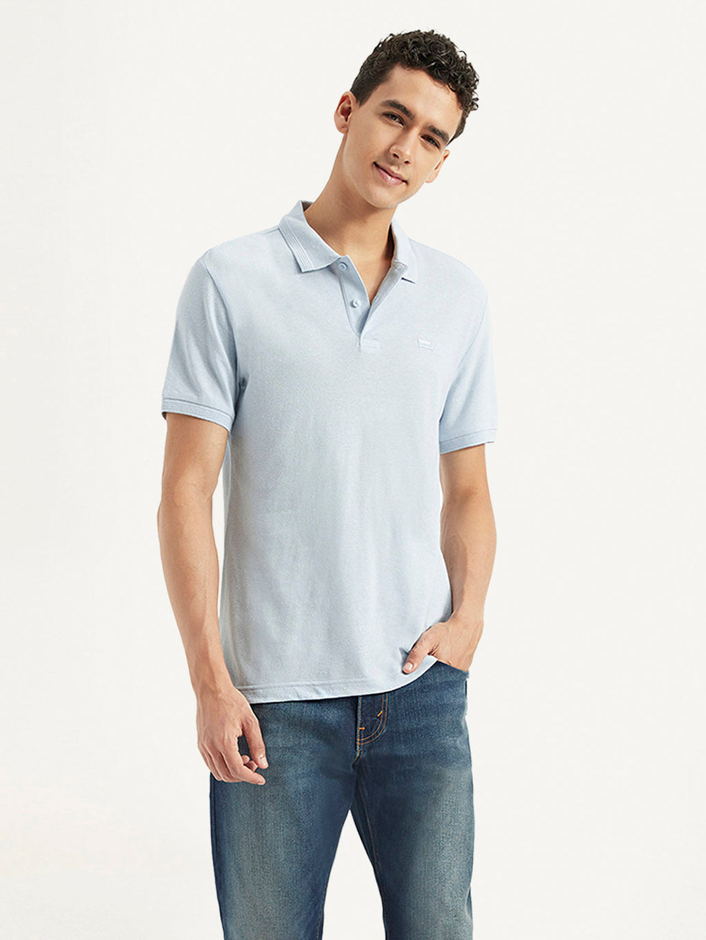 Men's Solid Slim Fit Polo Linen T-shirt