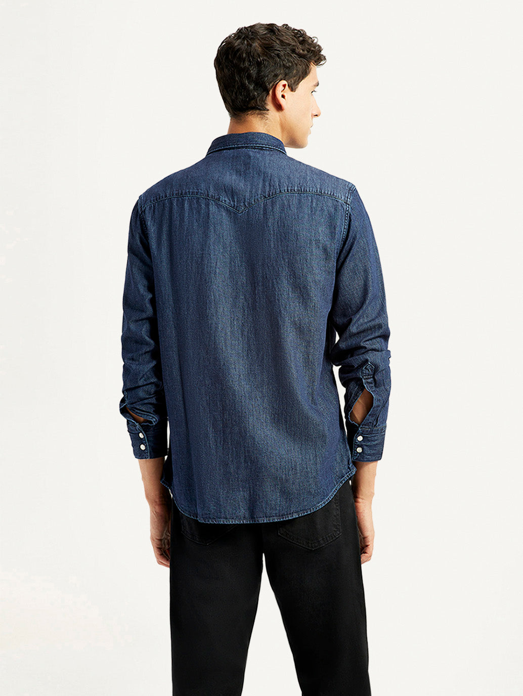 Men's Solid Indigo Slim Fit Shirt