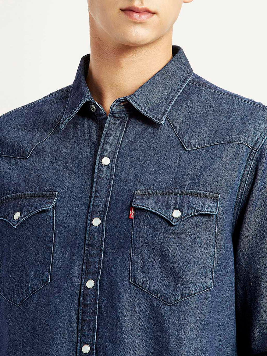 Men's Solid Indigo Slim Fit Shirt