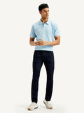 Men's 511 Dark Blue Slim Fit Mid Rise Linen Jeans