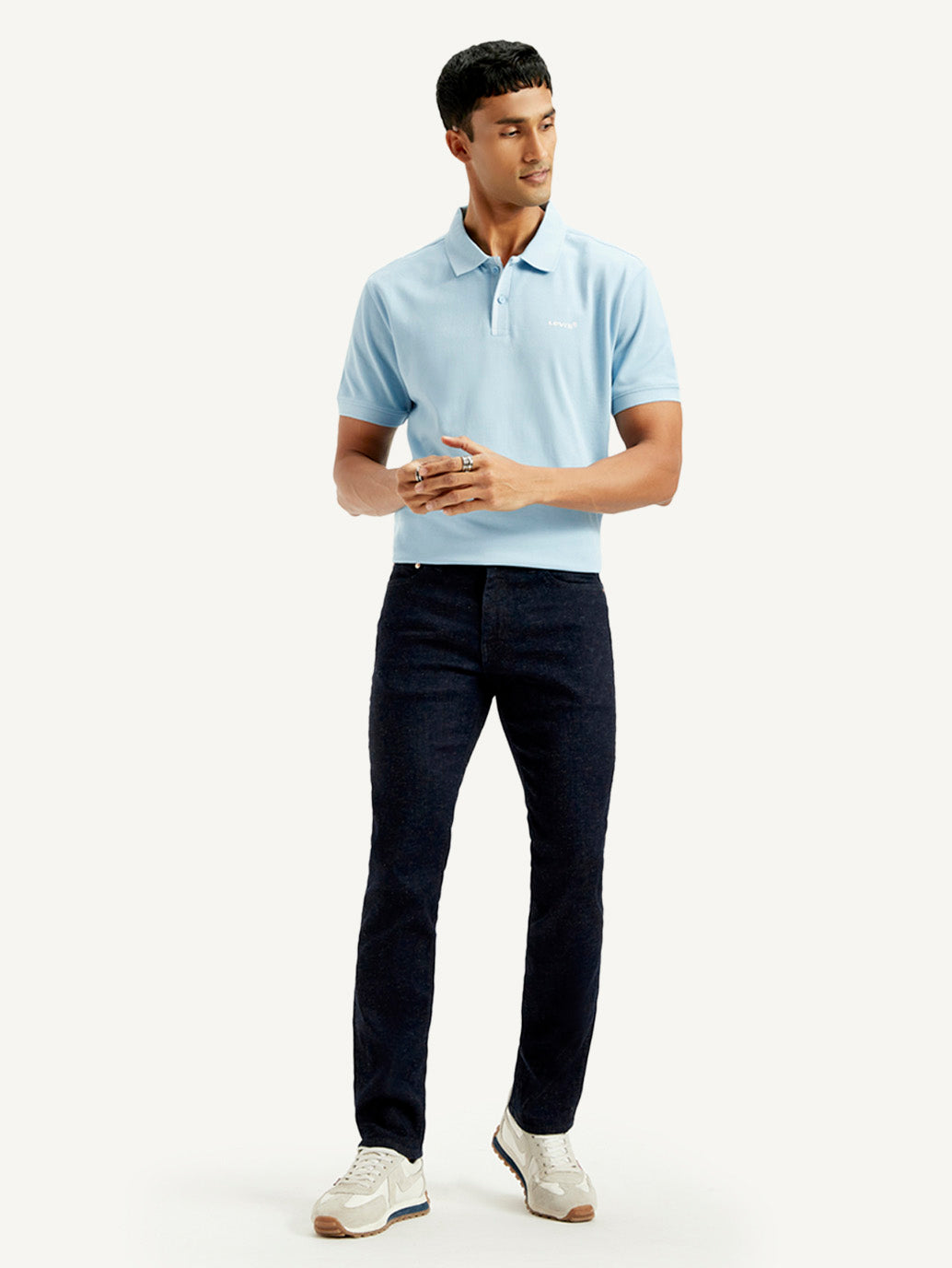 Men's 511 Dark Blue Slim Fit Mid Rise Linen Jeans