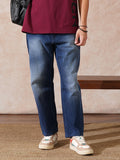 Casual Heavy Fade Loose Fit Jeans | Blue