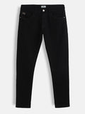 Casual Solid Slim Tapered Jeans | Black