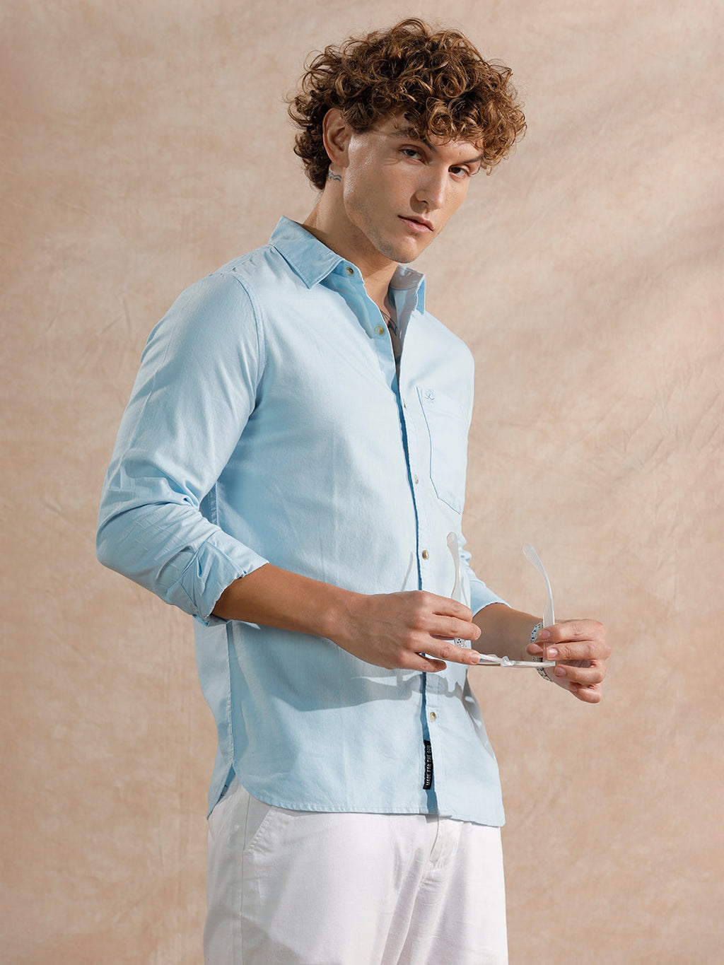 Solid Full Sleeve Regular Fit Shirt | Blue