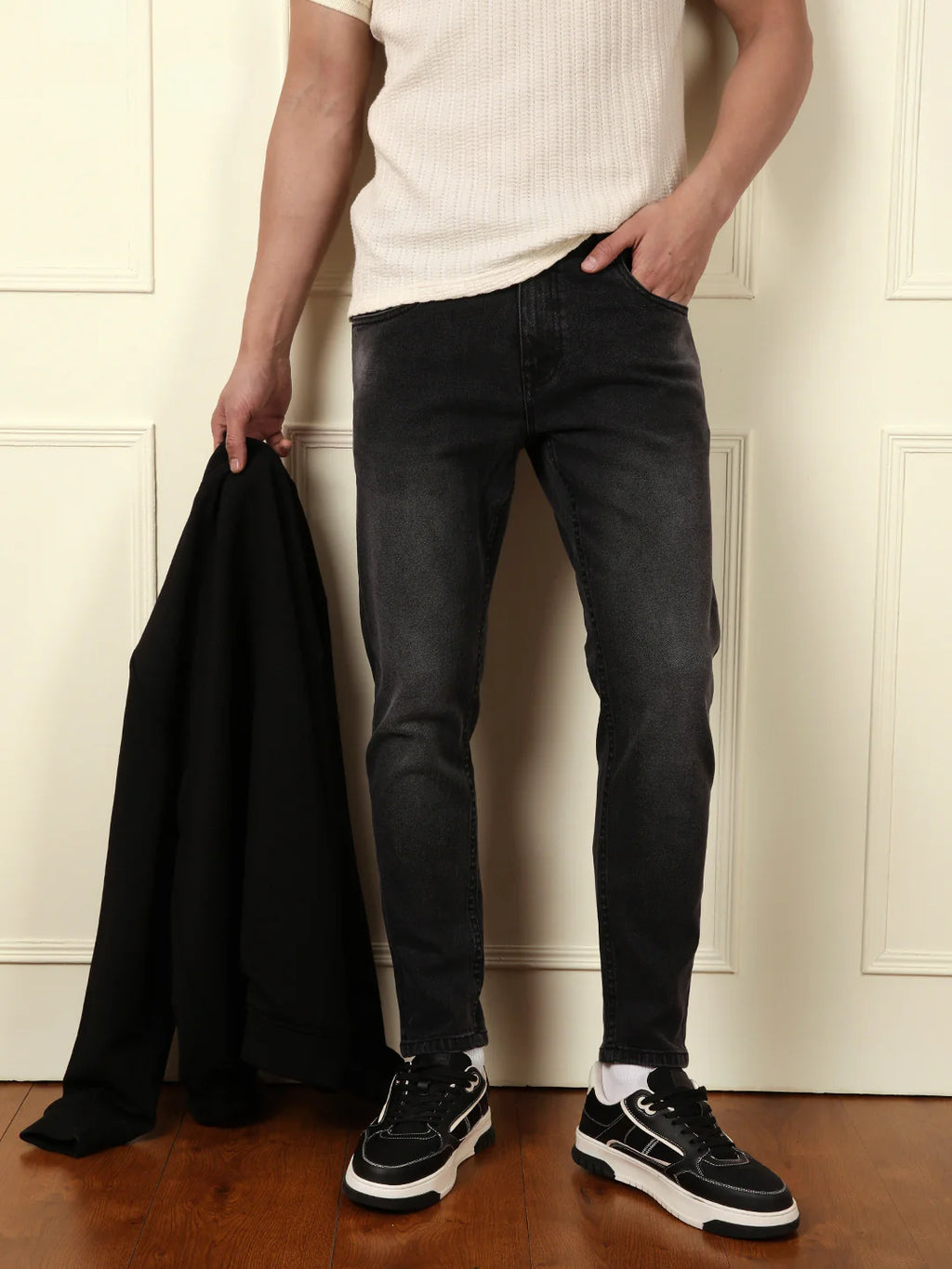 Casual Fade Skinny Fit Jeans | Dark Grey