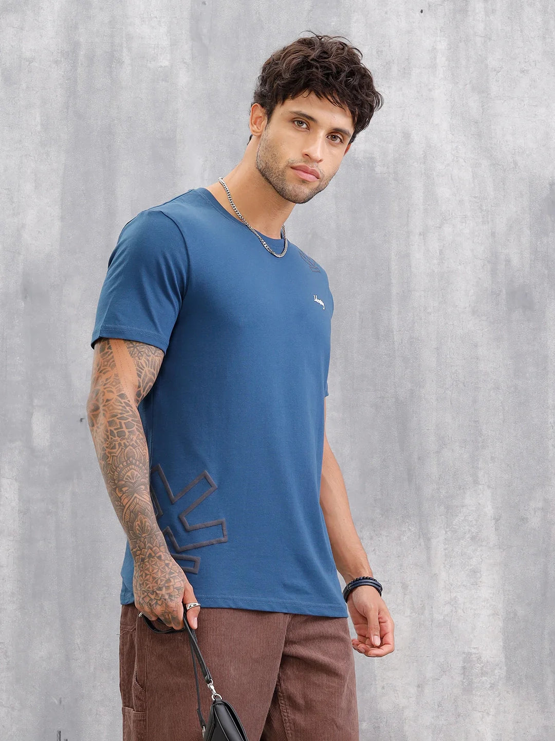 Puff Printed Regular Fit T-shirt | Blue