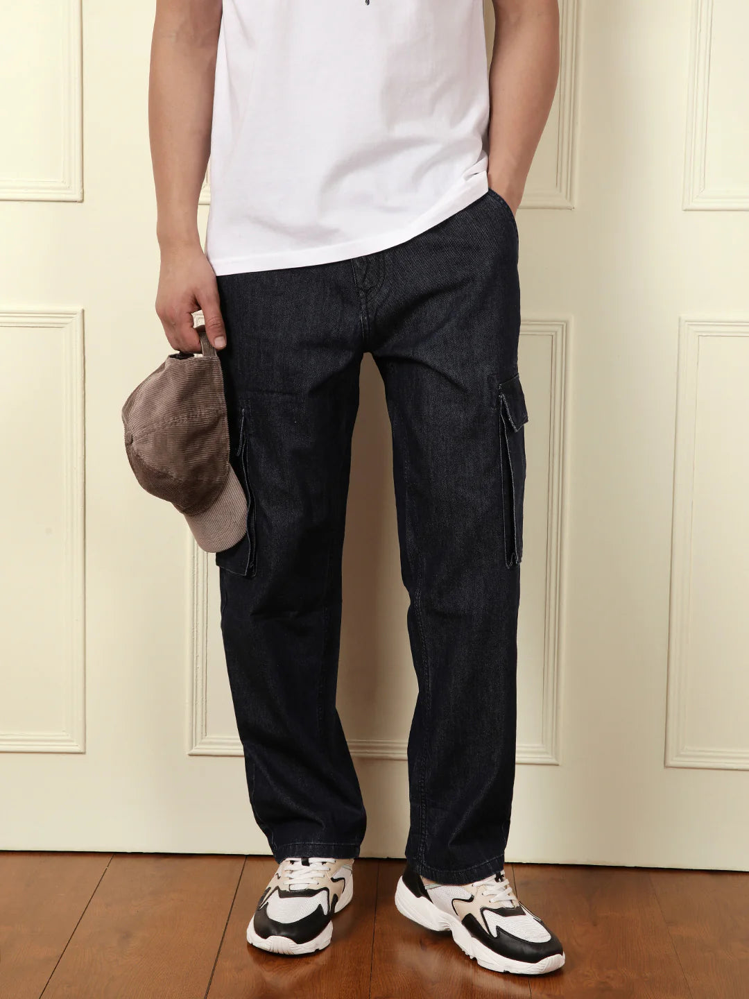 Loose Fit Blue Cargo Jeans