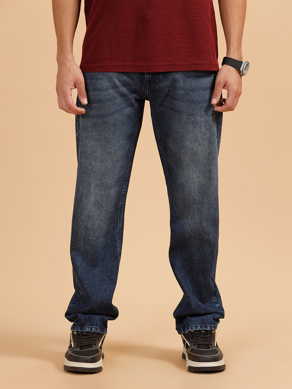 Heavy Fade Anti Fit Jeans | Blue