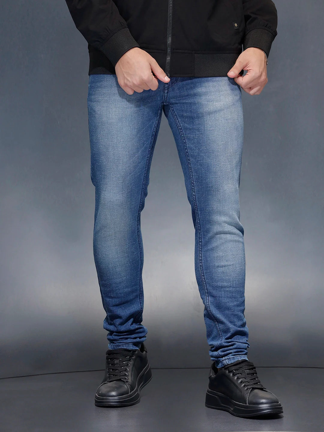 Men's casual skinny fit jeans  | Blue