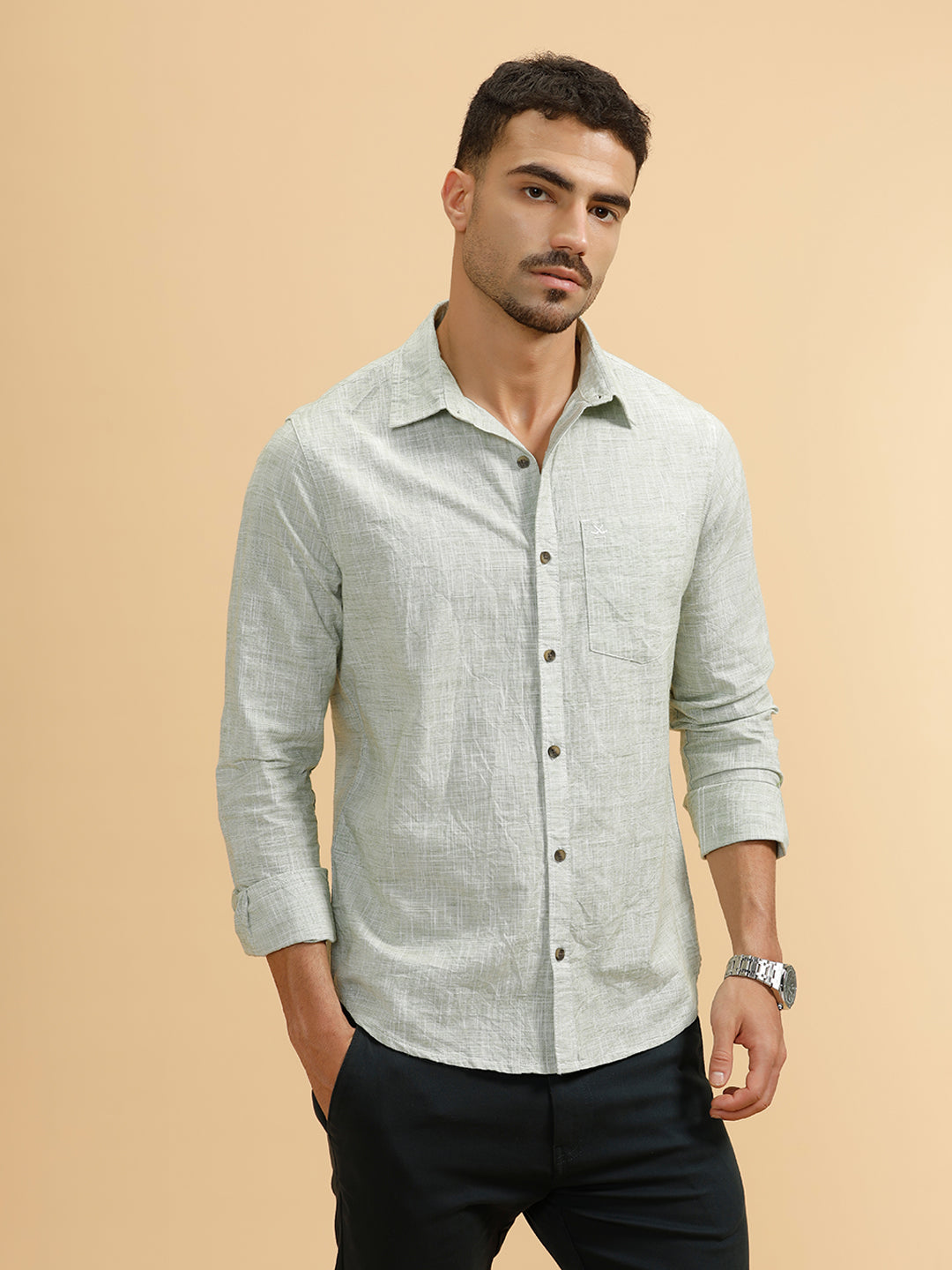 Casual Regular Fit Shirt | Green