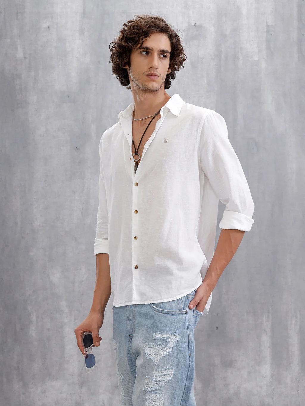Classic Comfort Linen Shirt | White