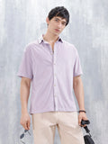 Wrogn Mens Casual Self Textured Oversized Shirt | Purple