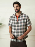 Checked Open Dobby Shirt | Green