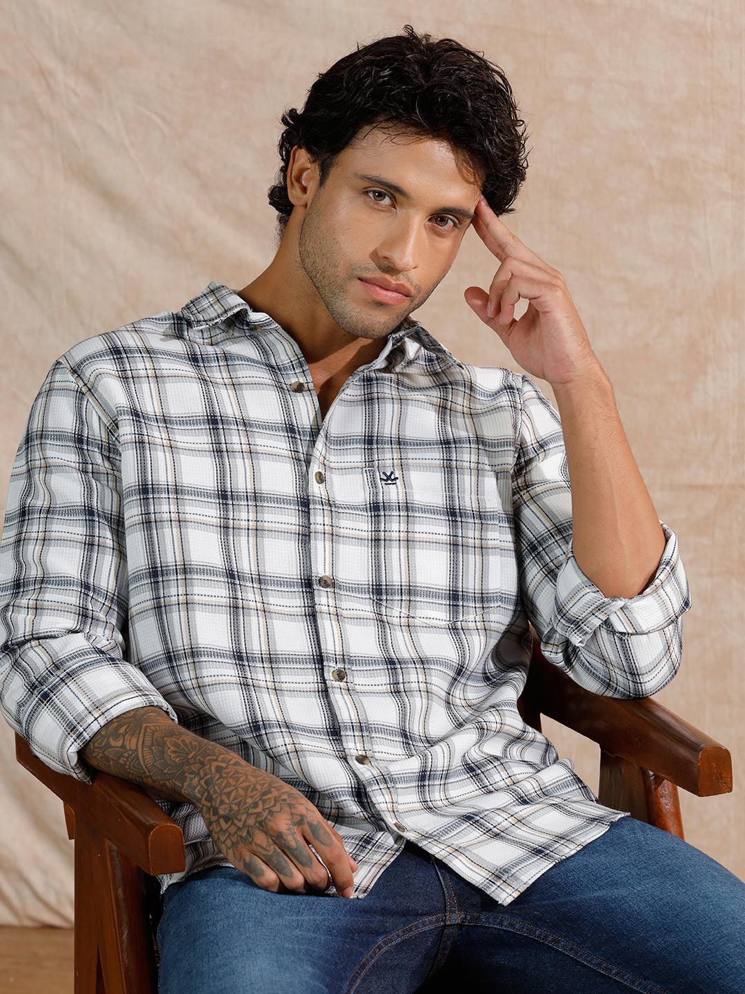 Dobby Textured Regular Fit Shirt | Black