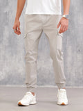 Cotton Stretch Twill Cargo Jogger I Light Grey