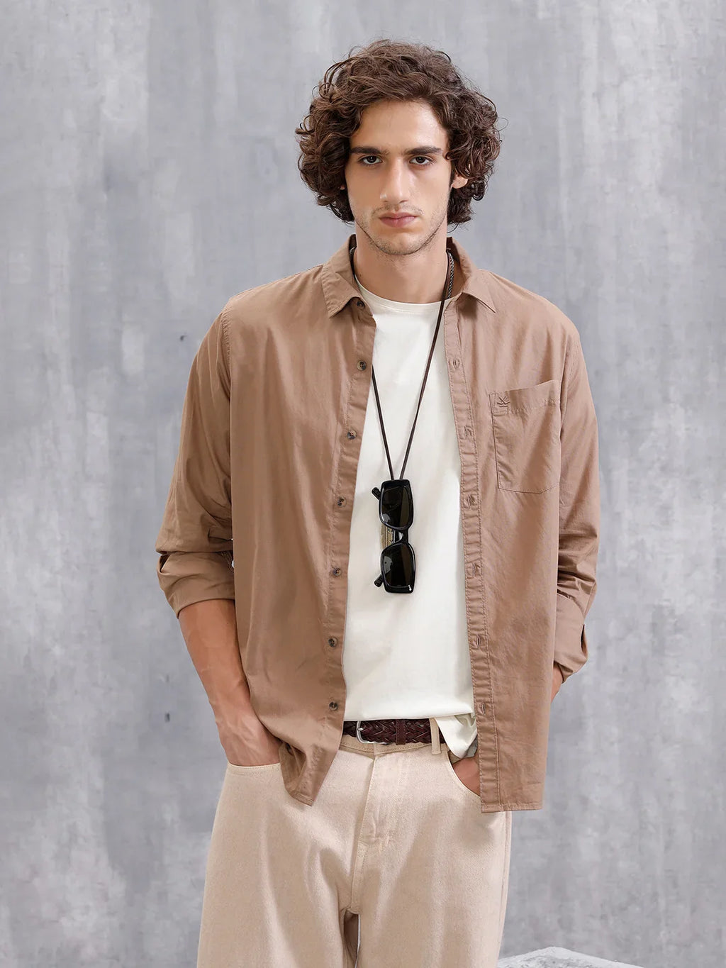 Solid Regular Fit Shirt  | Khaki