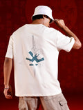 Puff print chest motif oversized tshirt | Off white