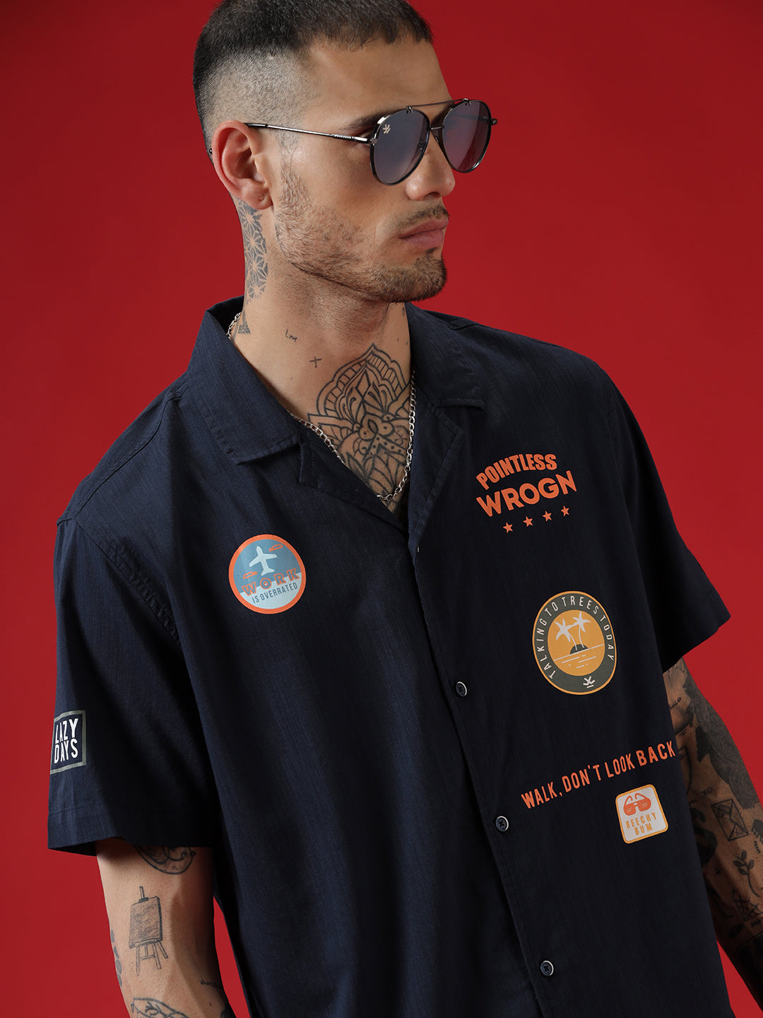 Pointless Navy Resort Collar Shirt