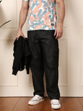 Loose Fit Utility Denim Cargo | Black