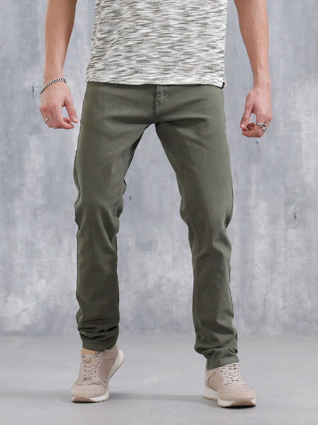 Slim Fit Colored Jeans | Olive