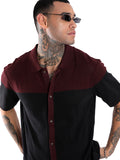 Colour-Blocked Flat Knit Shirt