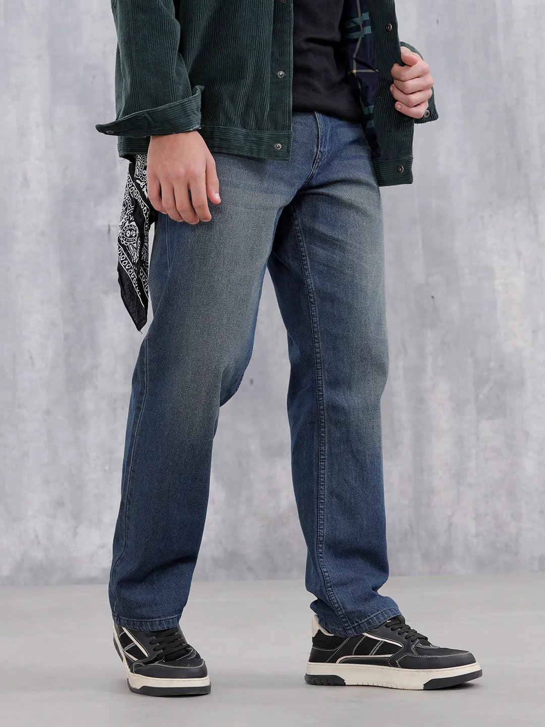 Men's Casual Anti Fit Jeans | Dark Stone