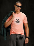 Logo Placement Printed T-Shirt | Pink